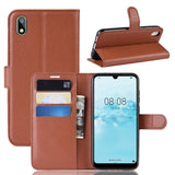 Huawei Y5 (2019) Litchi Leather Wallet Case - Brown