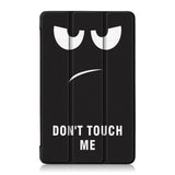 Huawei MediaPad M5 Lite 8 Leather Case w. Fold & Stand function - Angry Smiley "Don't Touch Me"