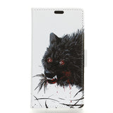 Huawei P Smart Z Leather Wallet Case Black Bloody Wolf