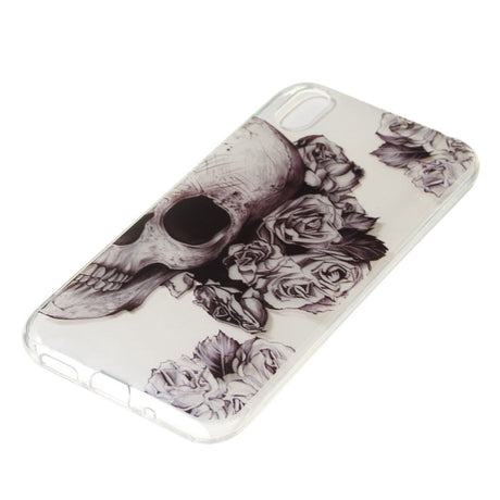 Huawei Y5 (2019) Transparent Plastic Case w. Skull