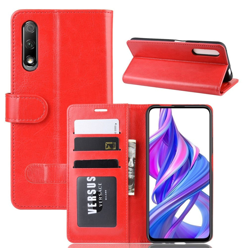 Huawei P Smart Pro Shiny Leather Flip Case - Red