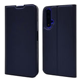 Huawei Nova 5T / Honor 20 Magnetic Leather Case w. Card Holder Dark Blue