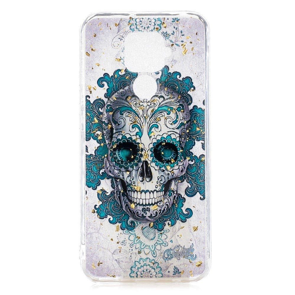 Huawei Mate 30 Lite Flexible Case Sugar Skull w. Glitter Transparent