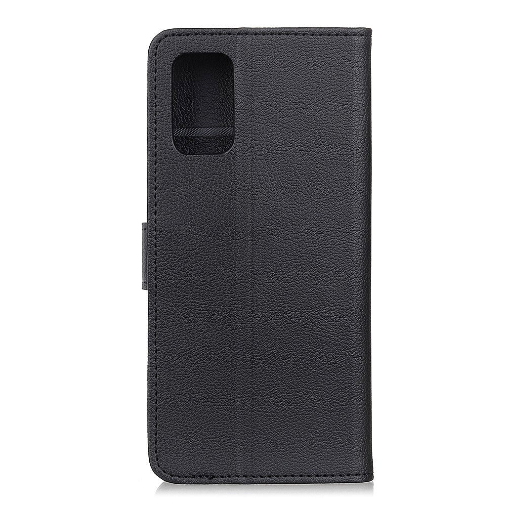 Huawei P40 Litchi Leather Wallet Case - Black