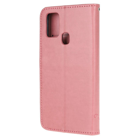 Huawei P Smart (2020) Leather Wallet Case - Flowers and Butterflies Pink