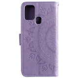 Huawei Honor 9X Lite Leather Wallet Case Mandala Pattern Purple