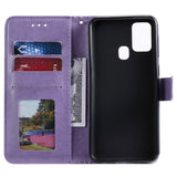 Huawei Honor 9X Lite Leather Wallet Case Mandala Pattern Purple