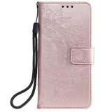 Huawei Honor 9X Lite Leather Wallet Case Mandala Pattern Rose Gold