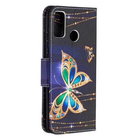 Huawei Honor 9X Lite Wallet Case Gold Butterflies