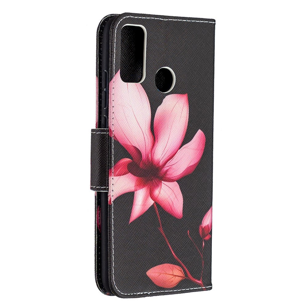 Huawei Honor 9X Lite Leather Wallet Case - Pink Flower