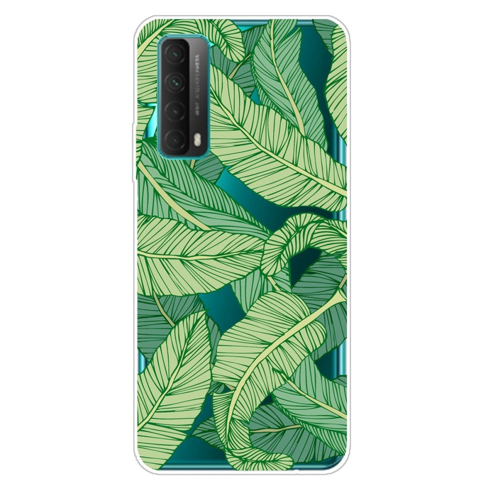 Huawei P Smart (2021) Transparent Plastic Case w. Leaf Print