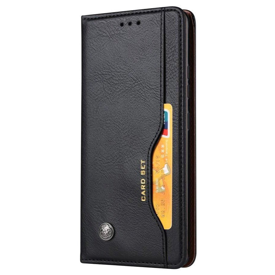 Huawei P Smart (2021) Leather Case w. Extra Card Pocket - Black