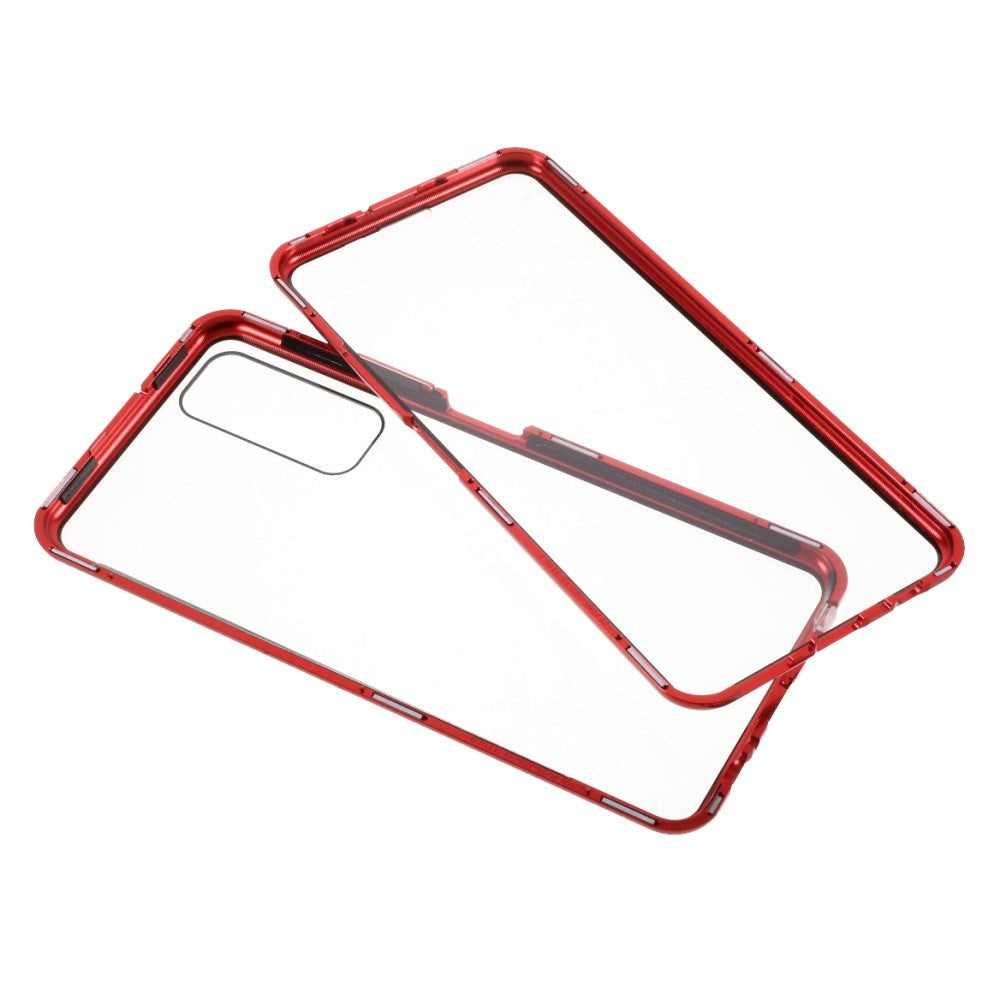 Huawei P Smart 2021 Magnetic Case w. Glass Front & Back - Red