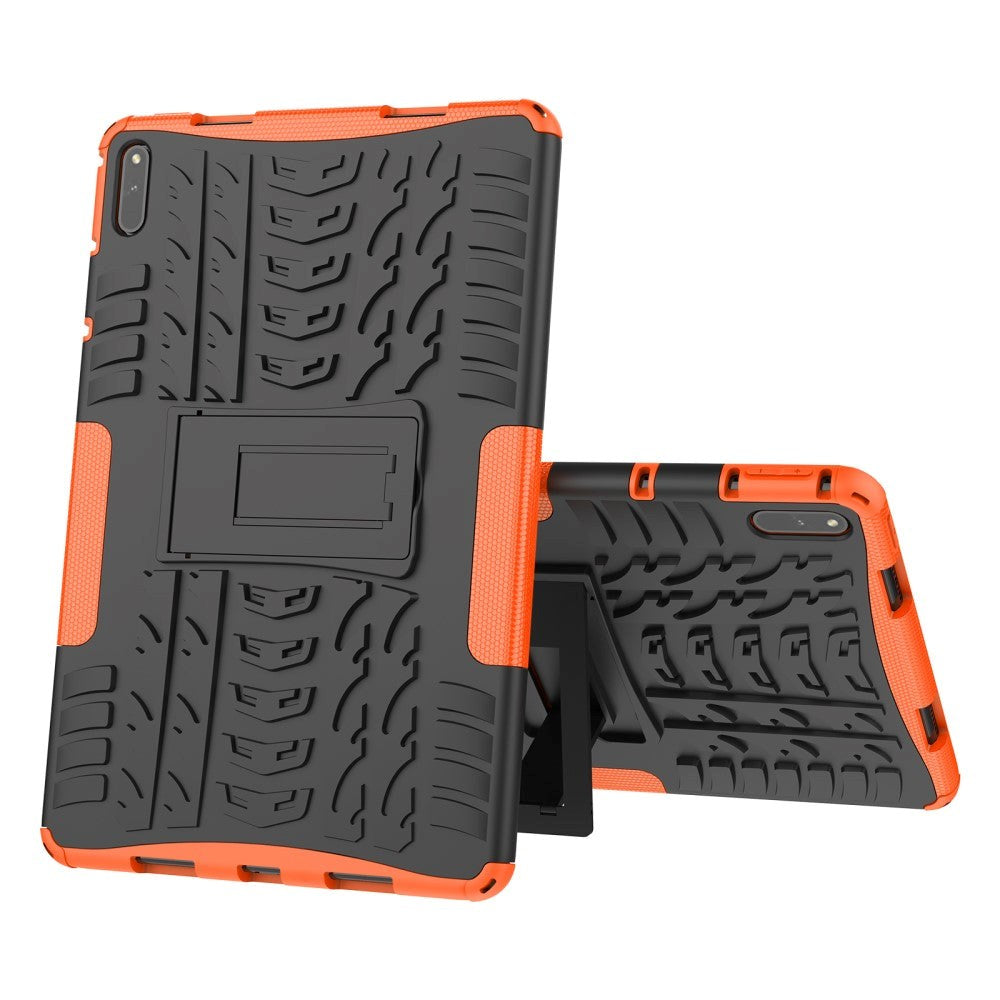 Huawei MatePad 11 Tough Case w. Tire Design & Stand Mode - Black & Orange