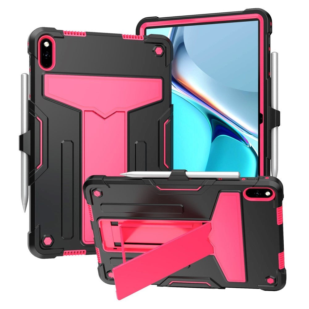 Huawei MatePad 11 Tough Case w. Kickstand & Pen Holder - Black & Pink