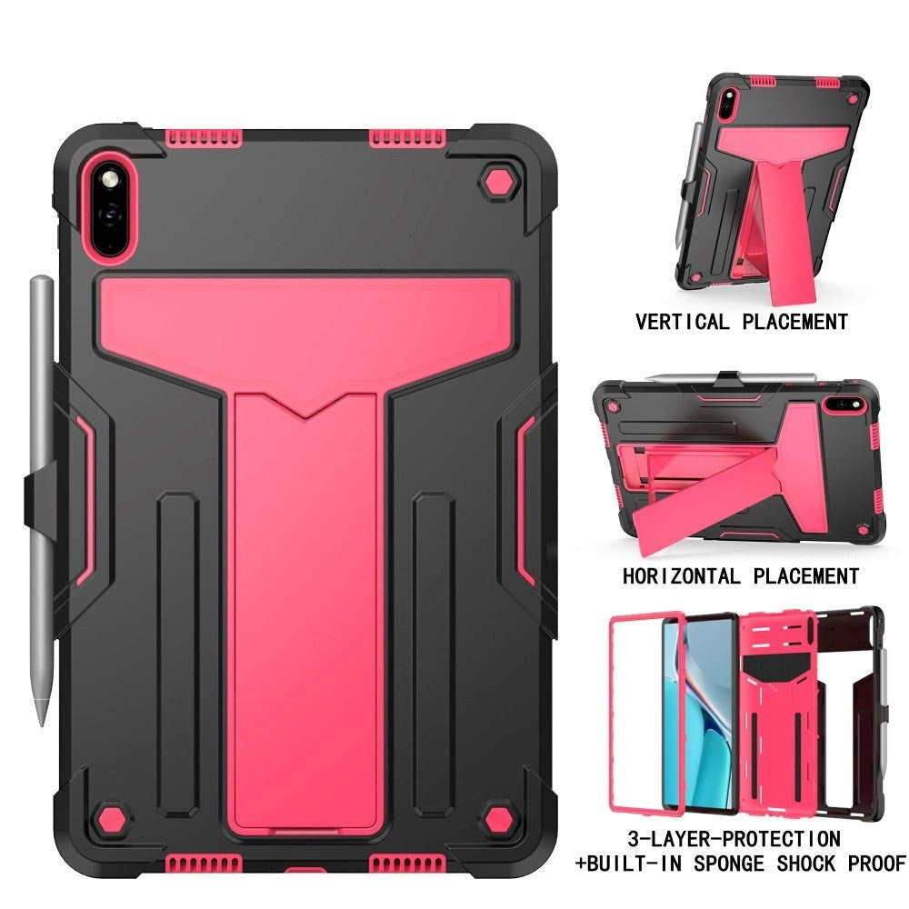 Huawei MatePad 11 Tough Case w. Kickstand & Pen Holder - Black & Pink