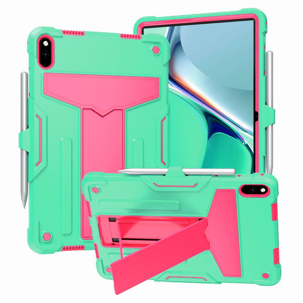 Huawei MatePad 11 Tough Case w. Kickstand & Pen Holder - Cyan & Pink