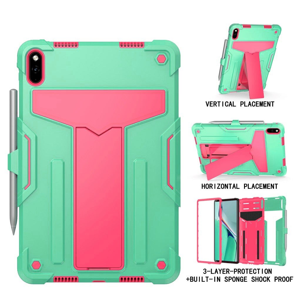 Huawei MatePad 11 Tough Case w. Kickstand & Pen Holder - Cyan & Pink