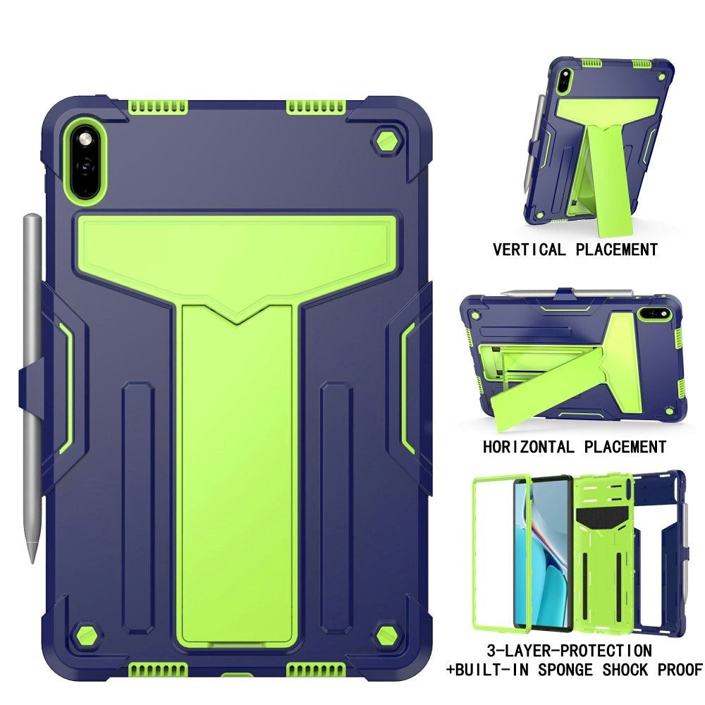 Huawei MatePad 11 Tough Case w. Kickstand & Pen Holder - Dark Blue & Green