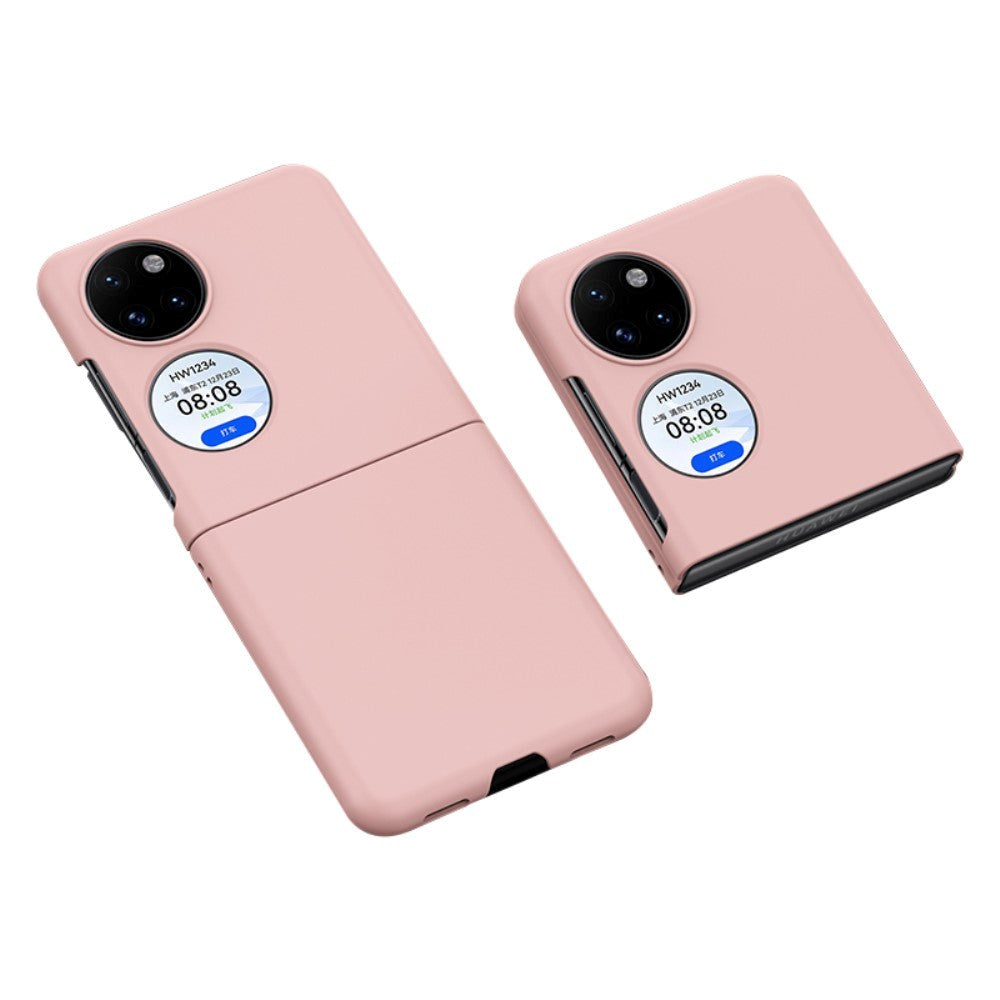 Huawei P50 Pocket Hard Plastic Case with Rubber Coated Surface - Pink