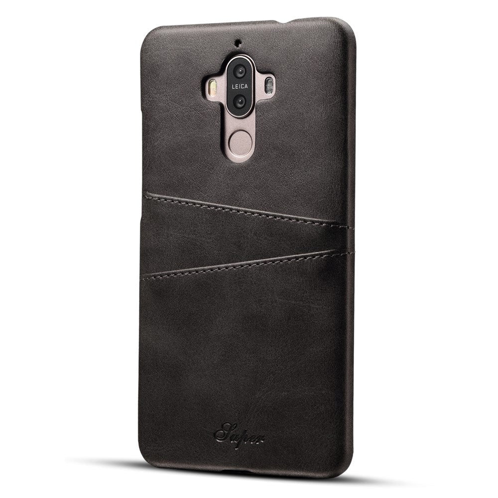 Huawei Mate 9 Leather Coated Case w. Card Pockets Black