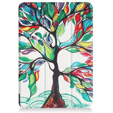 Huawei MediaPad T3 10 9.6" Case - Tri-Fold Leather Case "Tree Painting" White/Green