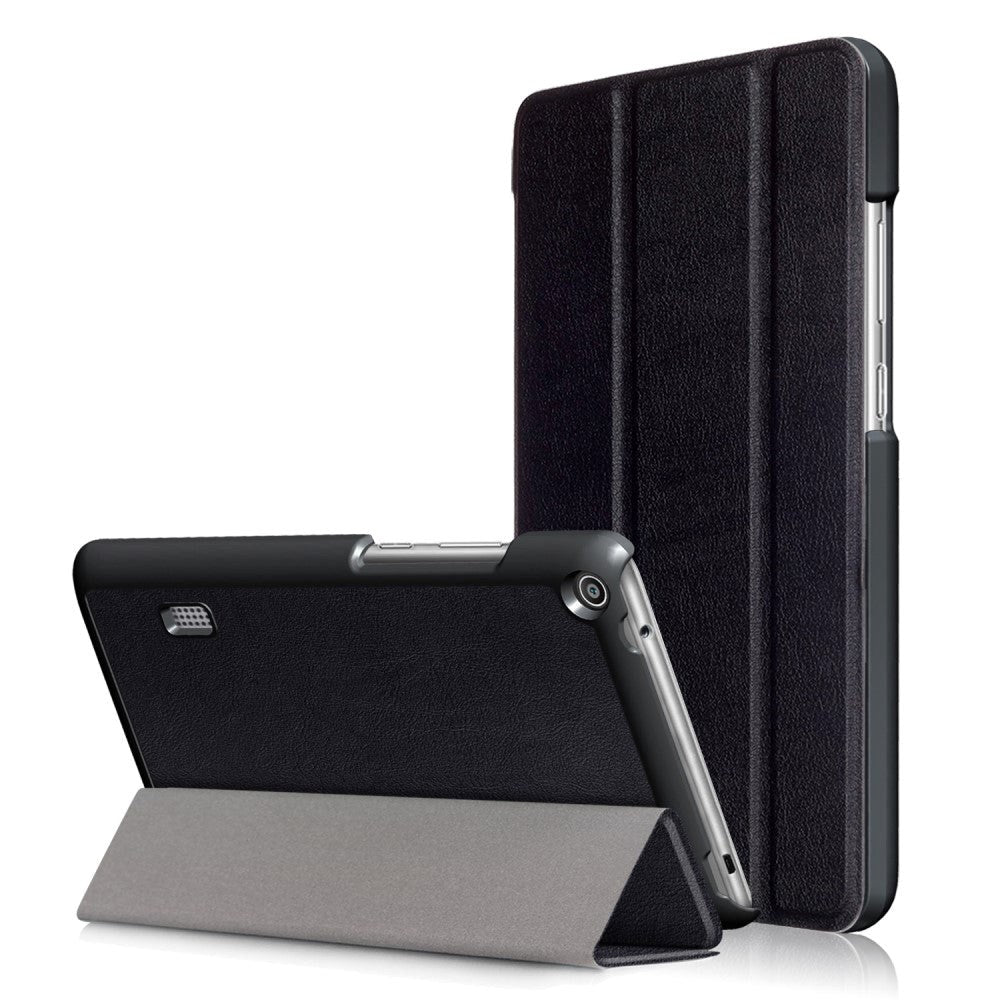 Huawei Mediapad T3 7" Case - Classic Tri-fold Leather Case Black