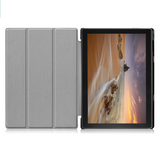 Lenovo Tab E10 Leather Case w. Tri-fold Stand - Grey