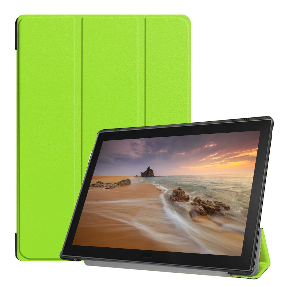 Lenovo Tab E10 Leather Case w. Tri-fold Stand - Green