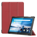 Lenovo Tab M10 HD 10.1" (TB-X505F) / FHD 10.1" (TB-X605) Case - Tri-fold Leather Case - Bordeaux Red