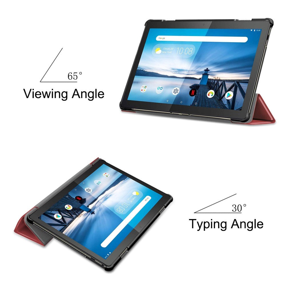 Lenovo Tab M10 HD 10.1" (TB-X505F) / FHD 10.1" (TB-X605) Case - Tri-fold Leather Case - Bordeaux Red