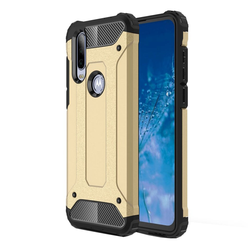 Motorola One Action Armor Guard Tough Case - Gold