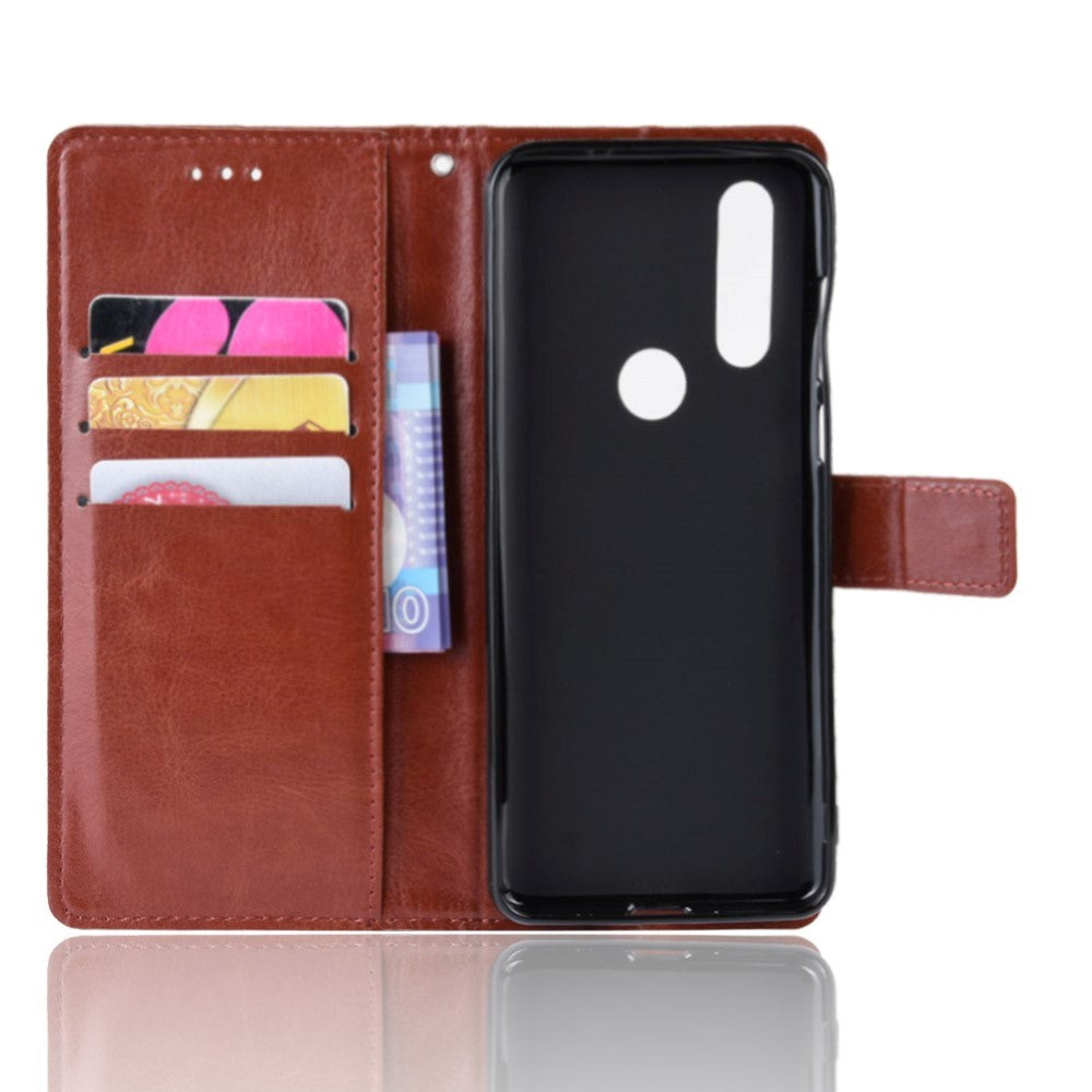 Motorola One Action Neutral Leather Wallet Case - Brown