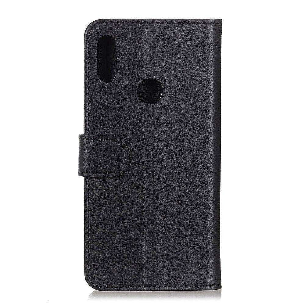 Motorola Moto E6 Plus Leather Wallet Case - Black