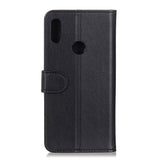 Motorola Moto E6 Plus Leather Wallet Case - Black