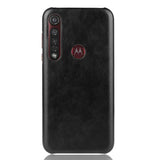 Motorola Moto G8 Plus Litchi Grain Leather Case - Black