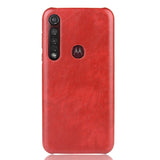 Motorola Moto G8 Plus Litchi Grain Leather Case - Red