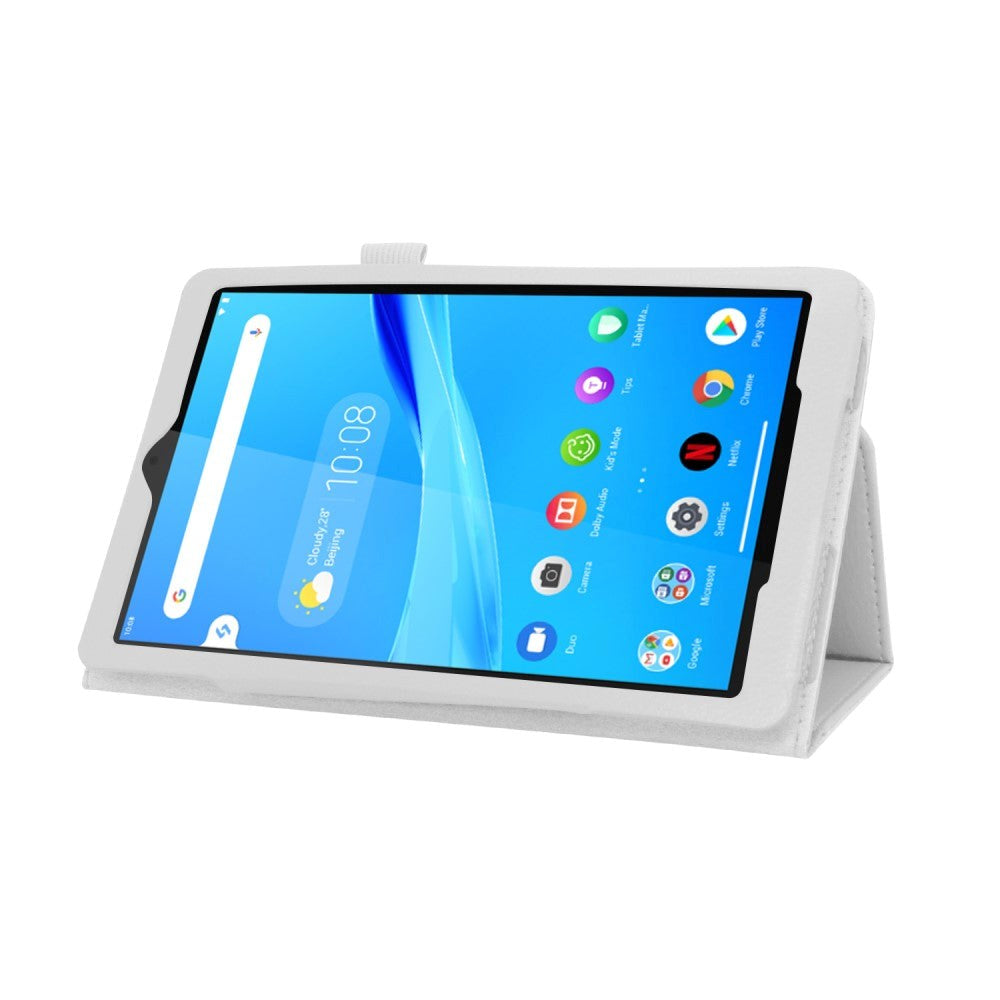 Lenovo Tab M8 (2nd Gen.) 8" Litchi Leather Case with Stand Function & Magnetic Lock - White