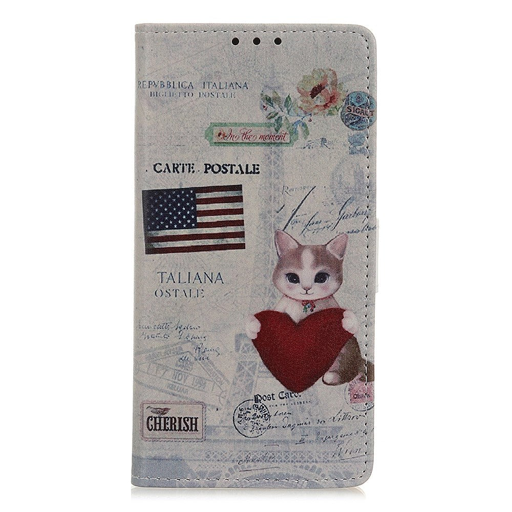 Motorola Moto G Pro Leather Wallet Case - Postcard Cat