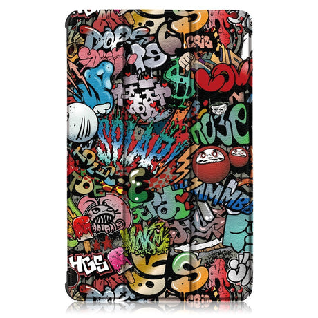 Lenovo Tab M10 FHD Plus 10.3" (TB-X606) Leather Case w. Tri-fold - Graffiti Monster