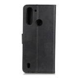 Motorola Moto G8 Power Lite Litchi Leather Wallet Case - Black