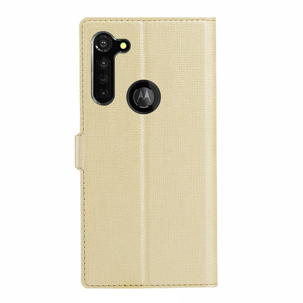 Motorola Moto G Pro VILI DMX Leather Case w. Card Holder & Chequered Texture Gold