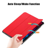 Lenovo Tab P11 Pro Tri-fold Flip Case w. Sleep / Wake-up Function - Red