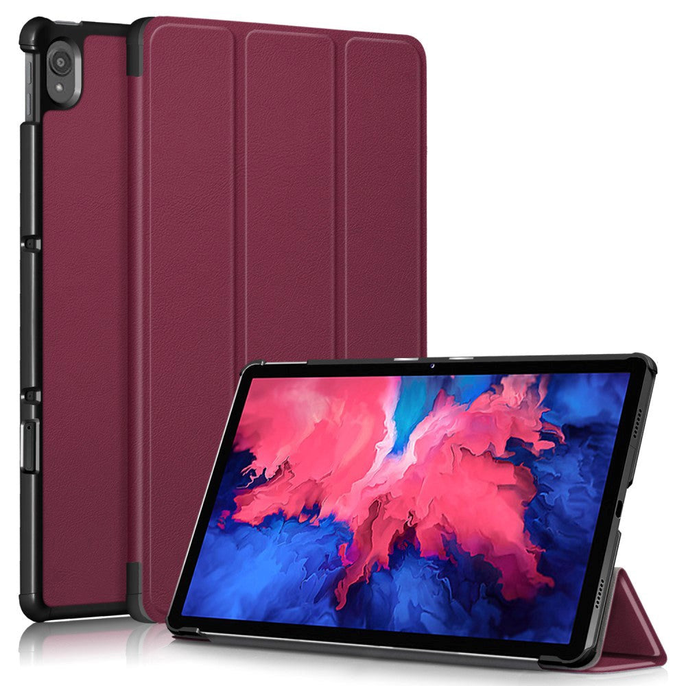 Lenovo Tab P11 / P11 (5G) / P11 Plus Tri-fold Flip Case w. Sleep / Wake-up Function - Bordeaux