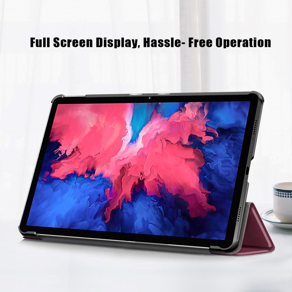 Lenovo Tab P11 / P11 (5G) / P11 Plus Tri-fold Flip Case w. Sleep / Wake-up Function - Bordeaux