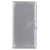 Motorola Moto E7 Power / E7i Power Leather Wallet Case - Silver