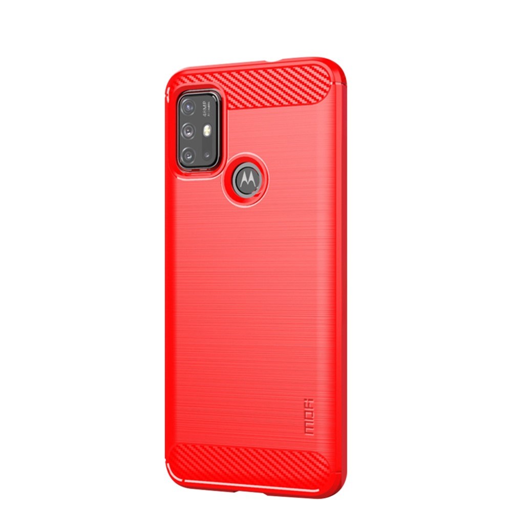 Motorola Moto G10 / G20 / G30 Mofi Brewed Carbon Fiber Flexible Plastic Case - Red