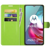 EIDERWOOD Motorola Moto G10 / G20 / G30 Faux Leather Flip Case with Cardholder & Stand Function - Green