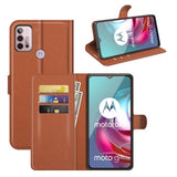 EIDERWOOD Motorola Moto G10 / G20 / G30 Faux Leather Flip Case with Cardholder & Stand Function - Brown