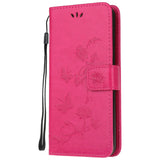 Motorola Moto G60 Case with Wallet - Flowers & Butterflies - Red